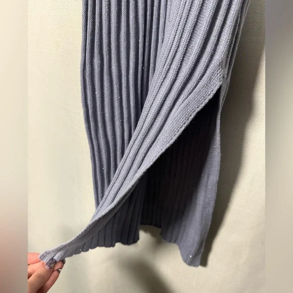 Indikah by Angel Biba Rani Ribbed Midi Dress in Sparkly Blue Size Medium - Picture 10 of 13